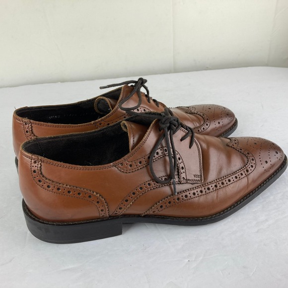 Florsheim Mens Brown Leather Wingtip Oxford Dress Shoes Size 9.5 Formal Dress
